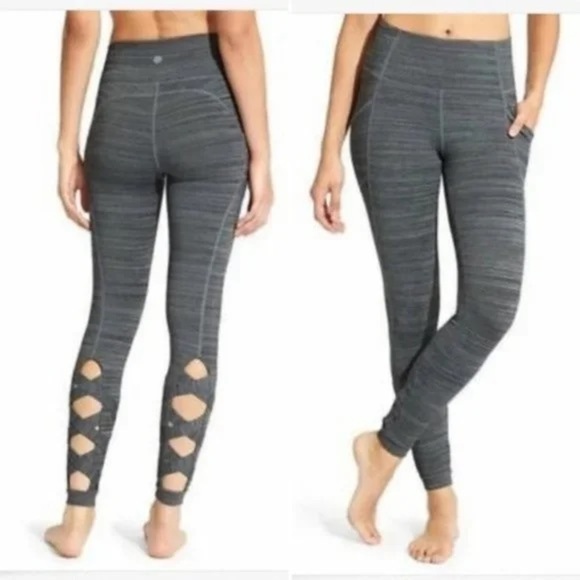 Athleta High Rise Chaturanga Cutout Leggings Tight - Grey - XXS - Extra Small - Picture 1 of 7